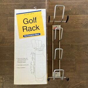 NIB The Container Store Golf Rack storage solid steel wall Mount